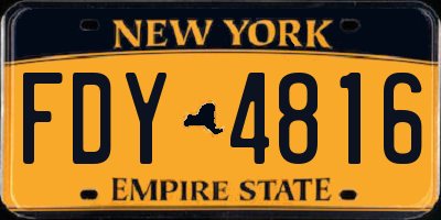 NY license plate FDY4816