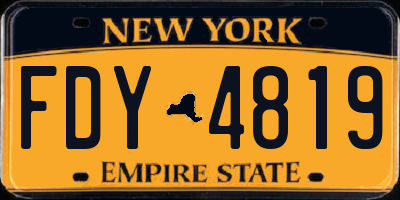 NY license plate FDY4819