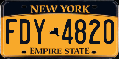 NY license plate FDY4820