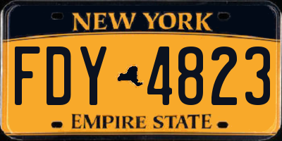 NY license plate FDY4823