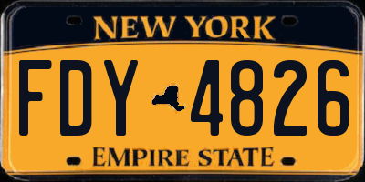 NY license plate FDY4826