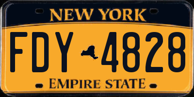 NY license plate FDY4828