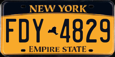 NY license plate FDY4829