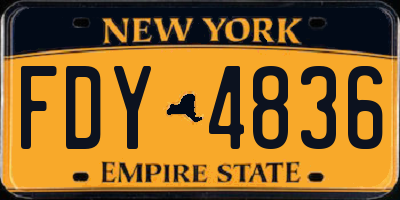 NY license plate FDY4836