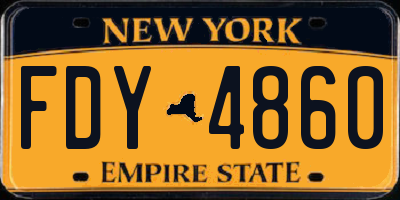 NY license plate FDY4860