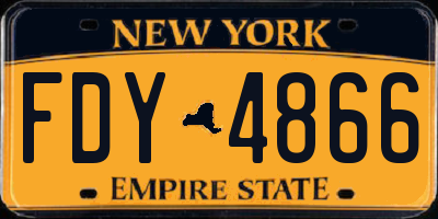 NY license plate FDY4866