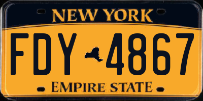 NY license plate FDY4867