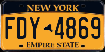 NY license plate FDY4869