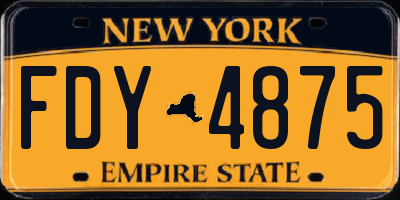 NY license plate FDY4875