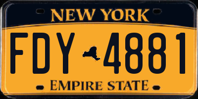NY license plate FDY4881