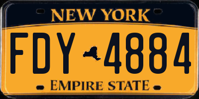 NY license plate FDY4884