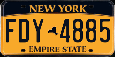 NY license plate FDY4885