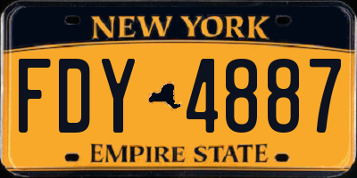 NY license plate FDY4887