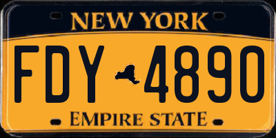 NY license plate FDY4890