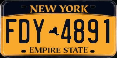 NY license plate FDY4891
