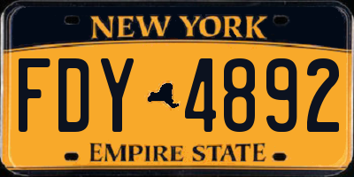 NY license plate FDY4892