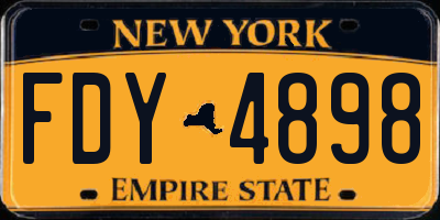 NY license plate FDY4898