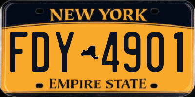 NY license plate FDY4901