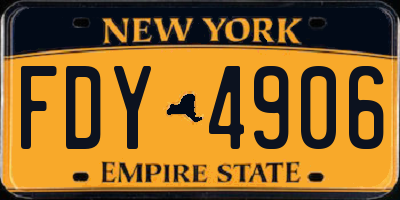 NY license plate FDY4906
