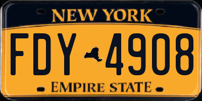 NY license plate FDY4908