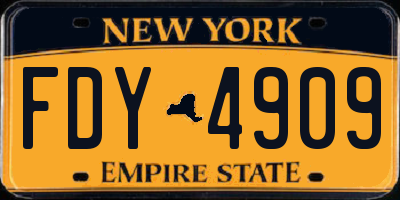NY license plate FDY4909