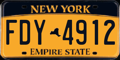 NY license plate FDY4912