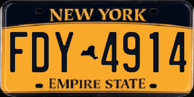 NY license plate FDY4914