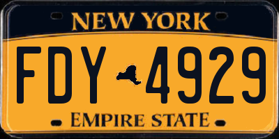 NY license plate FDY4929