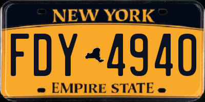 NY license plate FDY4940
