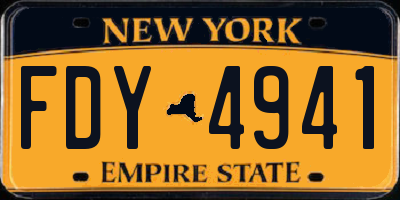 NY license plate FDY4941