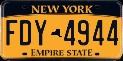 NY license plate FDY4944