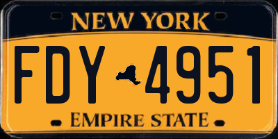 NY license plate FDY4951