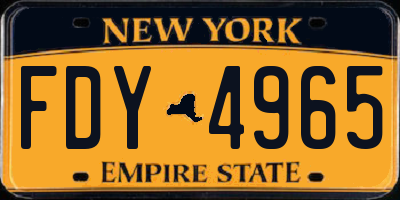 NY license plate FDY4965