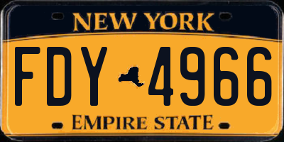NY license plate FDY4966