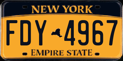 NY license plate FDY4967
