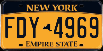 NY license plate FDY4969