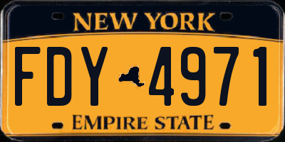 NY license plate FDY4971