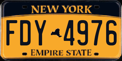 NY license plate FDY4976