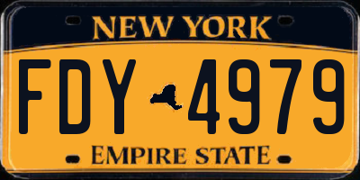 NY license plate FDY4979