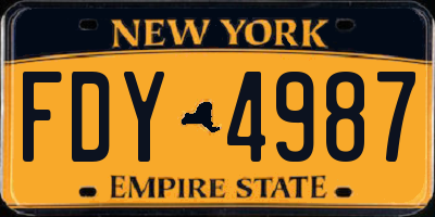 NY license plate FDY4987