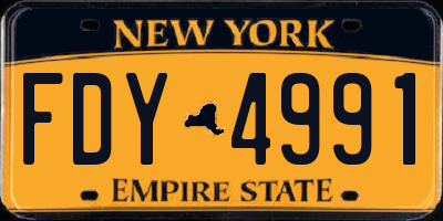 NY license plate FDY4991