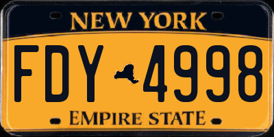 NY license plate FDY4998
