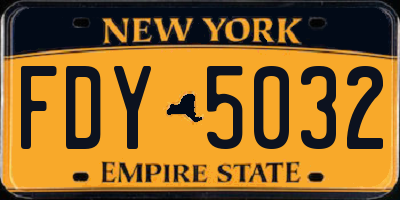 NY license plate FDY5032