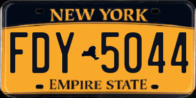 NY license plate FDY5044