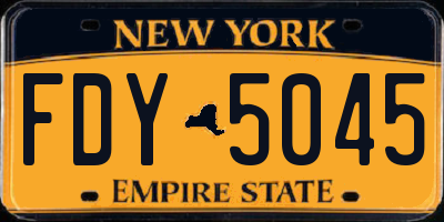 NY license plate FDY5045