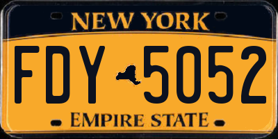 NY license plate FDY5052