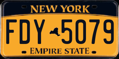 NY license plate FDY5079