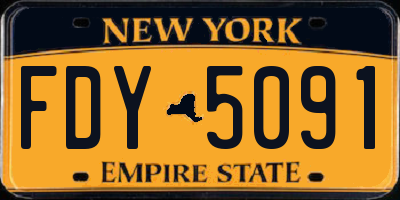 NY license plate FDY5091