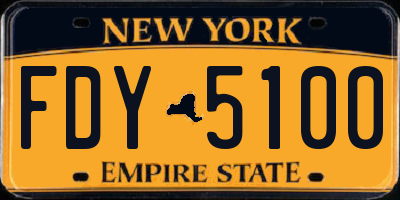 NY license plate FDY5100