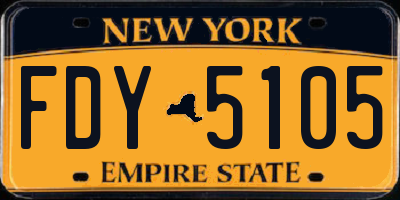 NY license plate FDY5105